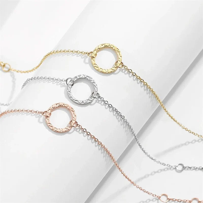 eManco Damen-Armband, trendig, dünn, 316 Edelstahl, minimalistische Kettenarmbänder für Frauen, Armband mit verstellbarer Länge