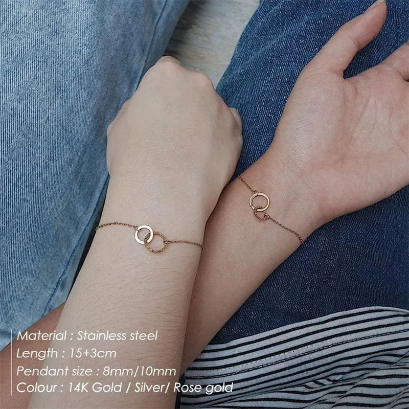 eManco Damen-Armband, trendig, dünn, 316 Edelstahl, minimalistische Kettenarmbänder für Frauen, Armband mit verstellbarer Länge