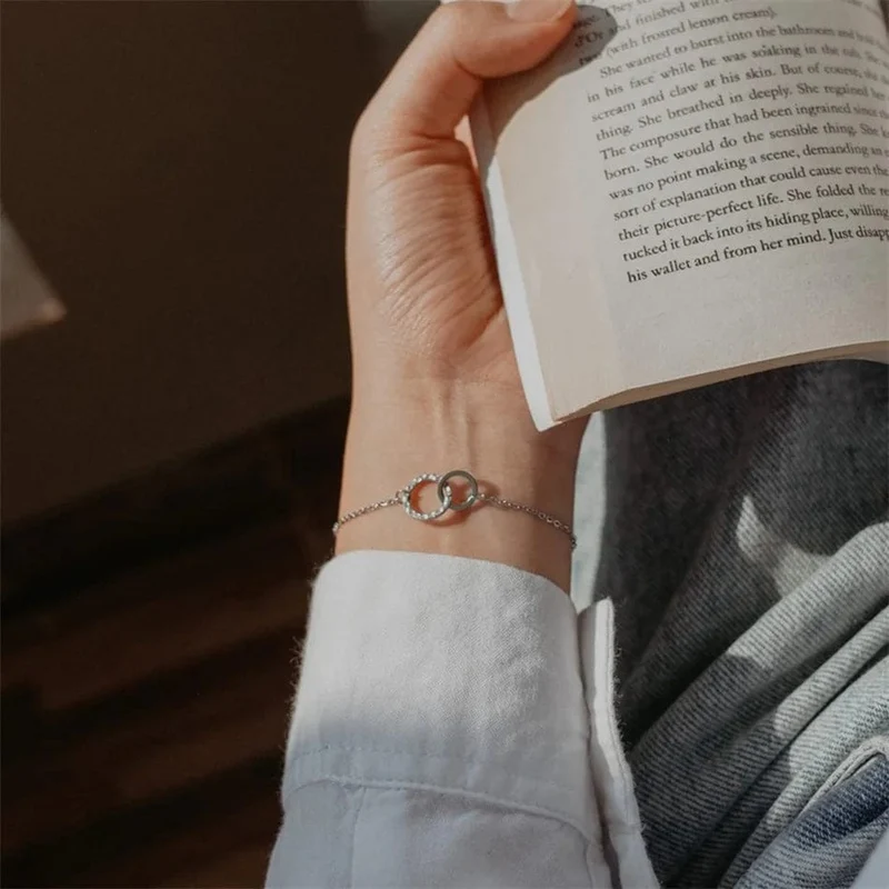 eManco Damen-Armband, trendig, dünn, 316 Edelstahl, minimalistische Kettenarmbänder für Frauen, Armband mit verstellbarer Länge