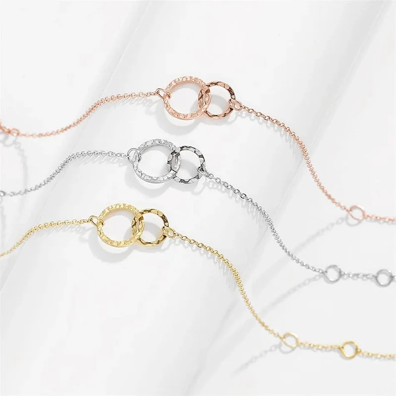 eManco Damen-Armband, trendig, dünn, 316 Edelstahl, minimalistische Kettenarmbänder für Frauen, Armband mit verstellbarer Länge