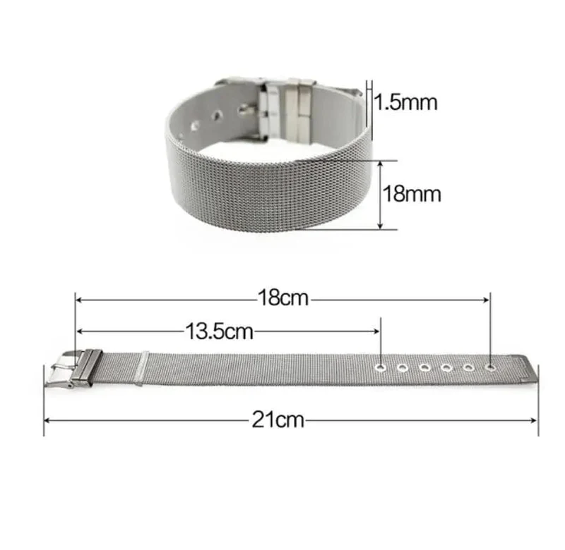 1 STÜCK 8mm 10mm 18mm Edelstahlgewebe Armband Armband Armreifen Passend Für Schiebebuchstaben Charms Männer Frauen Geschenk