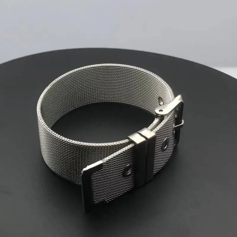 1 STÜCK 8mm 10mm 18mm Edelstahlgewebe Armband Armband Armreifen Passend Für Schiebebuchstaben Charms Männer Frauen Geschenk