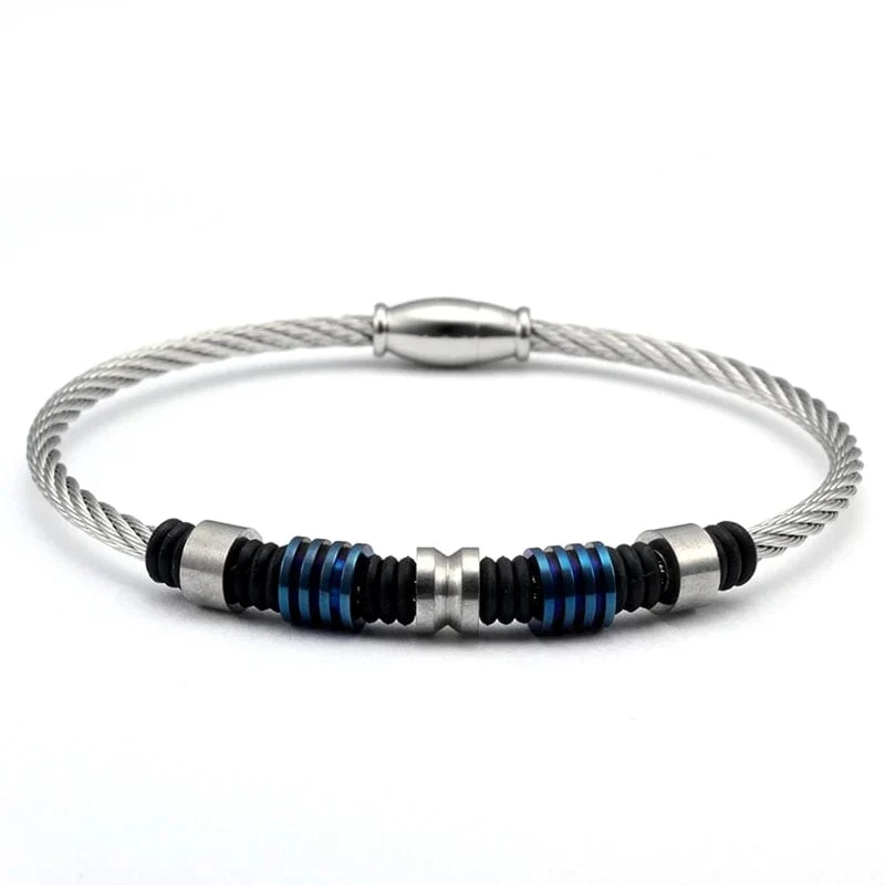 Neue Marke Edelstahl Perlen Armbänder & Armreifen Männer Frauen Schmuck Einzigartige Magnetdraht Manschette Geflochtene Männliche Charme Armbänder