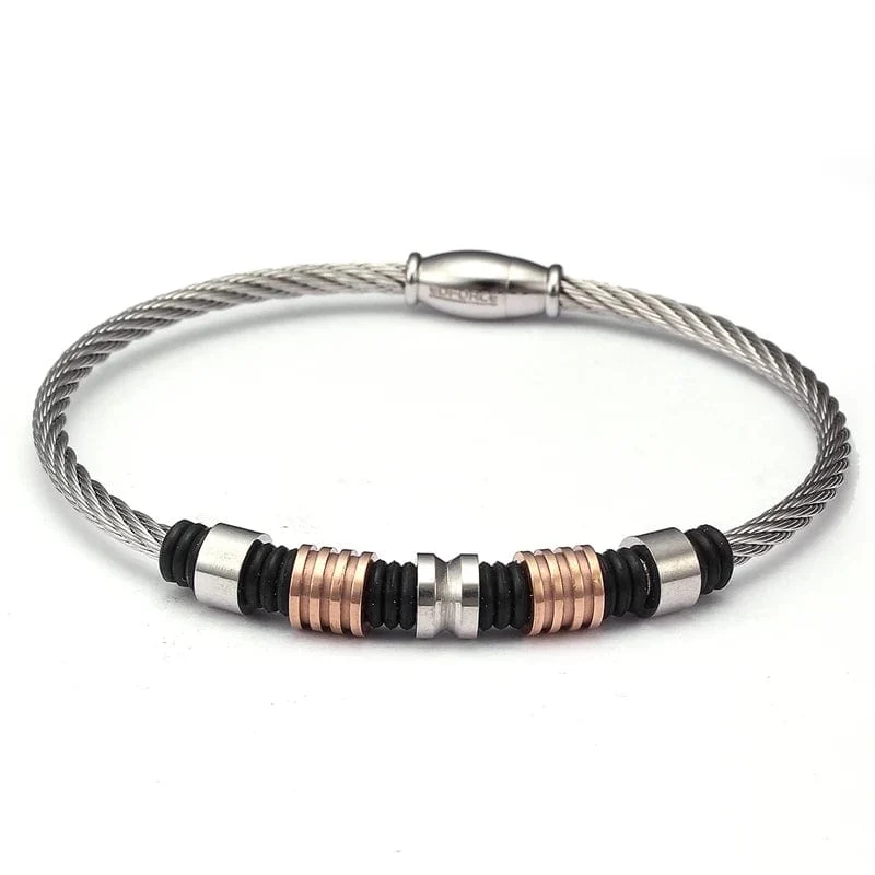 Neue Marke Edelstahl Perlen Armbänder & Armreifen Männer Frauen Schmuck Einzigartige Magnetdraht Manschette Geflochtene Männliche Charme Armbänder