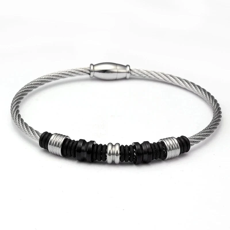Neue Marke Edelstahl Perlen Armbänder & Armreifen Männer Frauen Schmuck Einzigartige Magnetdraht Manschette Geflochtene Männliche Charme Armbänder
