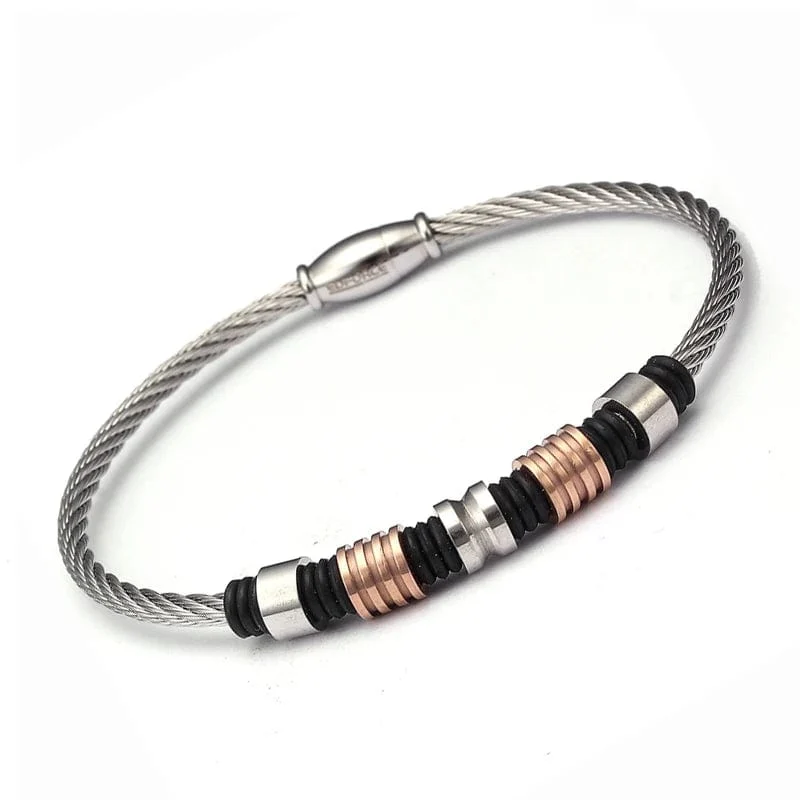 Neue Marke Edelstahl Perlen Armbänder & Armreifen Männer Frauen Schmuck Einzigartige Magnetdraht Manschette Geflochtene Männliche Charme Armbänder