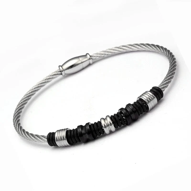 Neue Marke Edelstahl Perlen Armbänder & Armreifen Männer Frauen Schmuck Einzigartige Magnetdraht Manschette Geflochtene Männliche Charme Armbänder