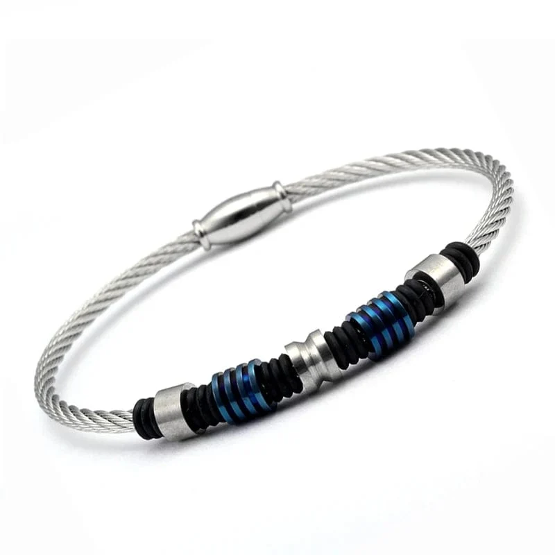 Neue Marke Edelstahl Perlen Armbänder & Armreifen Männer Frauen Schmuck Einzigartige Magnetdraht Manschette Geflochtene Männliche Charme Armbänder