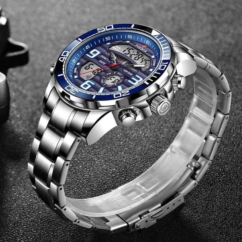 2024 LIGE Marke Foxbox Digitale Herrenuhren Top Luxus Sport Quarz Armbanduhr Für Männer Alle Stahl Militärische Wasserdichte Uhr + Box