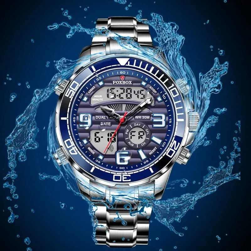 2024 LIGE Marke Foxbox Digitale Herrenuhren Top Luxus Sport Quarz Armbanduhr Für Männer Alle Stahl Militärische Wasserdichte Uhr + Box