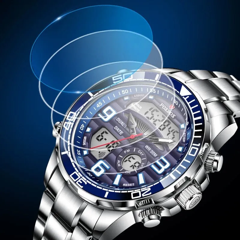 2024 LIGE Marke Foxbox Digitale Herrenuhren Top Luxus Sport Quarz Armbanduhr Für Männer Alle Stahl Militärische Wasserdichte Uhr + Box