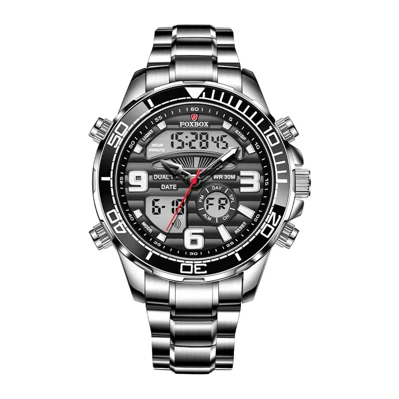 2024 LIGE Marke Foxbox Digitale Herrenuhren Top Luxus Sport Quarz Armbanduhr Für Männer Alle Stahl Militärische Wasserdichte Uhr + Box
