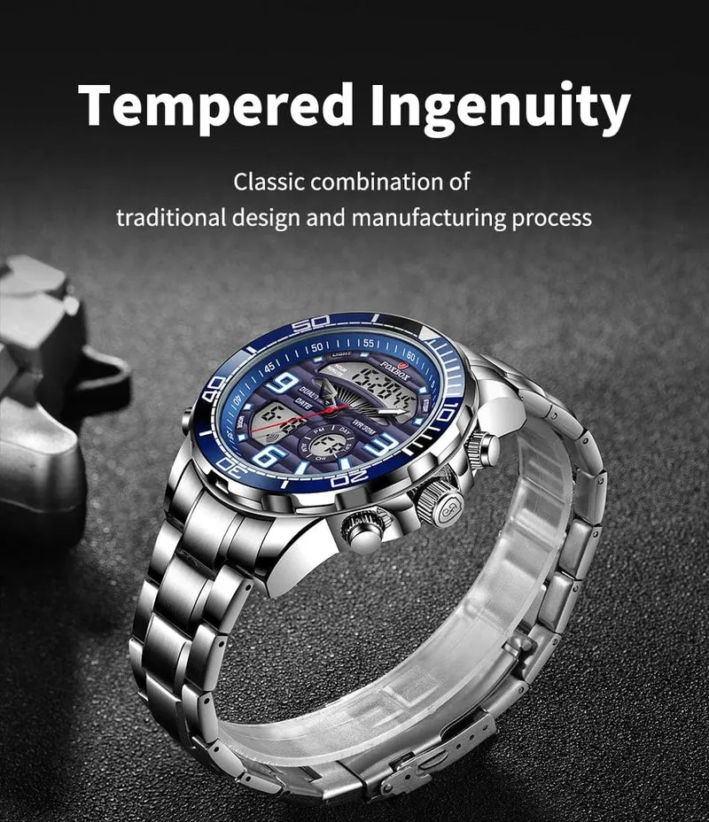 2024 LIGE Marke Foxbox Digitale Herrenuhren Top Luxus Sport Quarz Armbanduhr Für Männer Alle Stahl Militärische Wasserdichte Uhr + Box