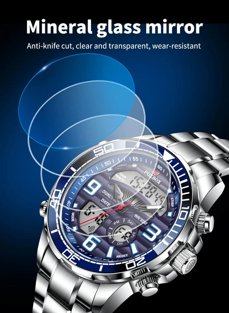 2024 LIGE Marke Foxbox Digitale Herrenuhren Top Luxus Sport Quarz Armbanduhr Für Männer Alle Stahl Militärische Wasserdichte Uhr + Box