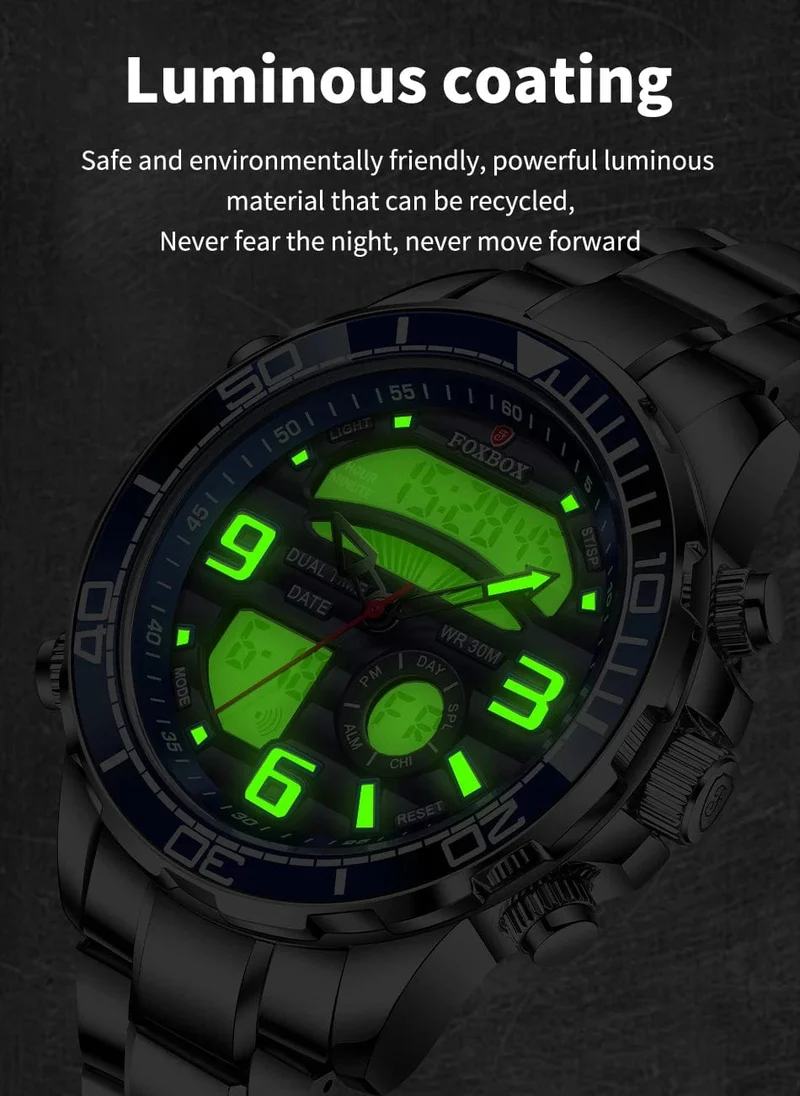 2024 LIGE Marke Foxbox Digitale Herrenuhren Top Luxus Sport Quarz Armbanduhr Für Männer Alle Stahl Militärische Wasserdichte Uhr + Box