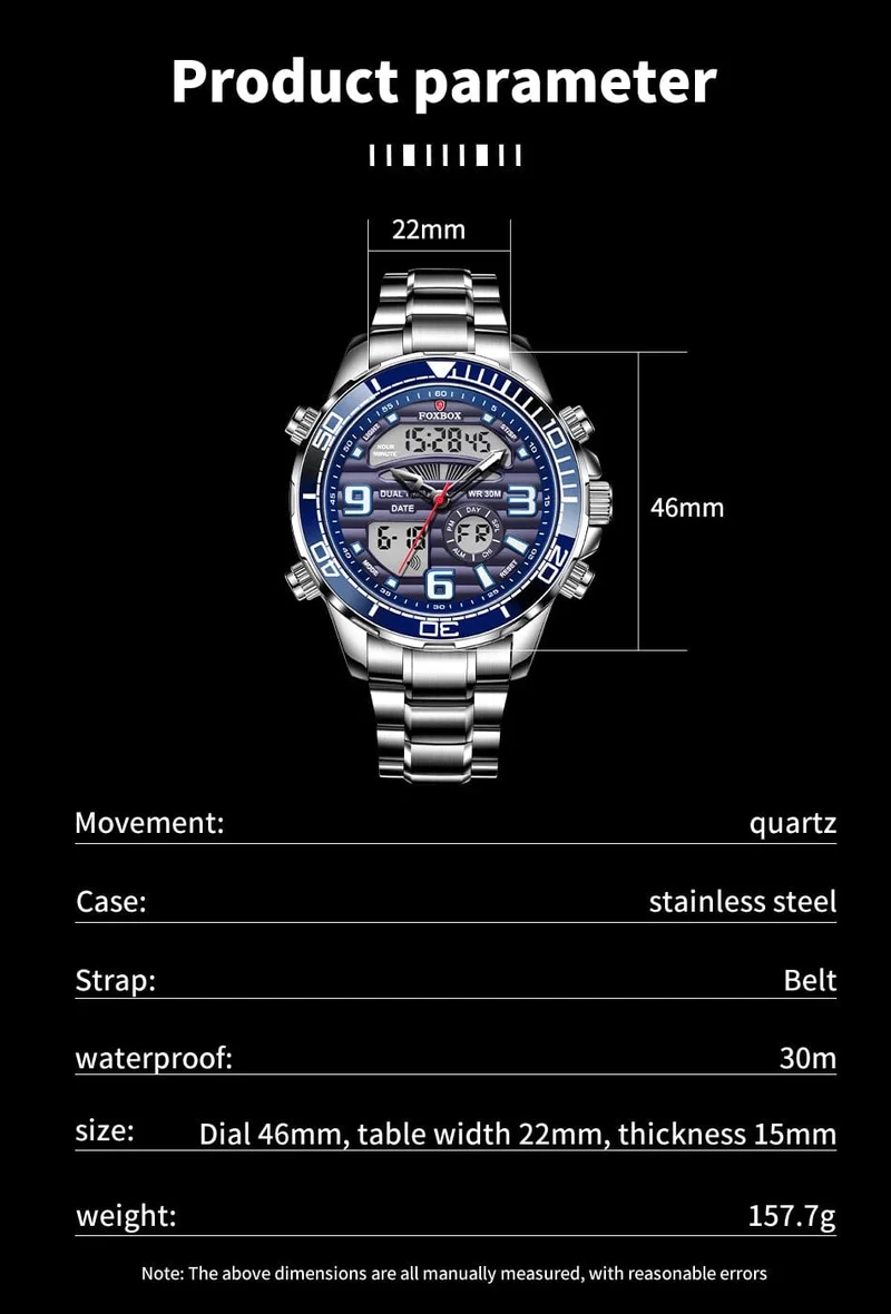 2024 LIGE Marke Foxbox Digitale Herrenuhren Top Luxus Sport Quarz Armbanduhr Für Männer Alle Stahl Militärische Wasserdichte Uhr + Box