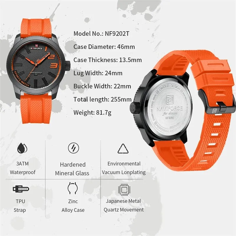 NAVIFORCE Top Luxus Marke Quarzuhr Männer Silikon Band Militär Uhren 30ATM Wasserdichte Armbanduhr Relogio Masculino 2022