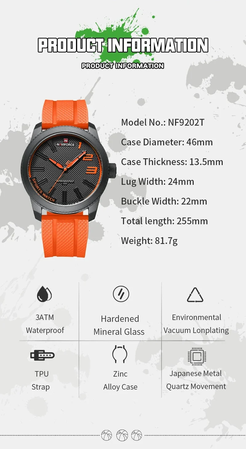 NAVIFORCE Top Luxus Marke Quarzuhr Männer Silikon Band Militär Uhren 30ATM Wasserdichte Armbanduhr Relogio Masculino 2022