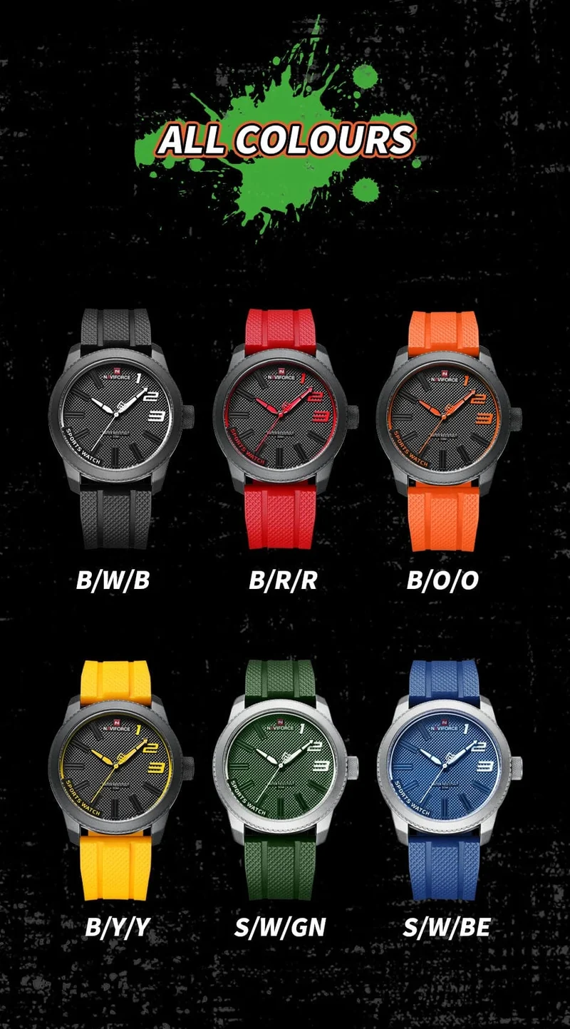 NAVIFORCE Top Luxus Marke Quarzuhr Männer Silikon Band Militär Uhren 30ATM Wasserdichte Armbanduhr Relogio Masculino 2022