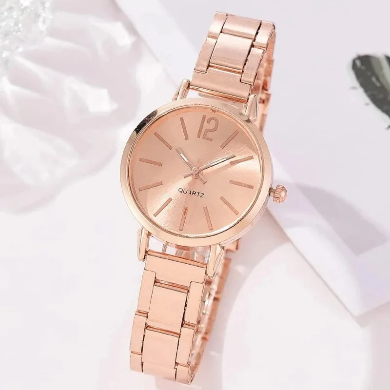 Damenmode Einfache Digitale Legierung mit Quarz Uhr Armband 2 stücke Set Luxus Frauen Einfache Zifferblatt Damen Uhren Reloj Mujer