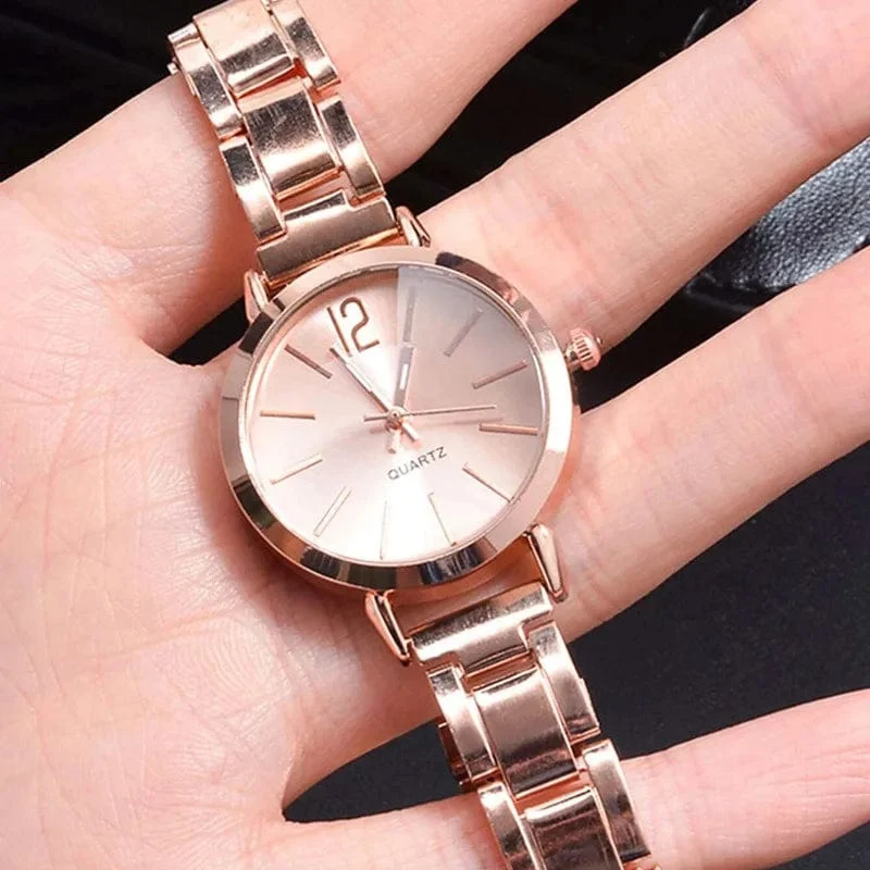 Damenmode Einfache Digitale Legierung mit Quarz Uhr Armband 2 stücke Set Luxus Frauen Einfache Zifferblatt Damen Uhren Reloj Mujer