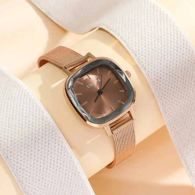 Modische Damen-Armbanduhr mit kleinem Zifferblatt und Quarzwerk