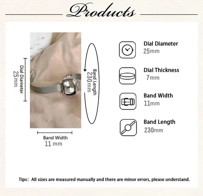 Modische Damen-Armbanduhr mit kleinem Zifferblatt und Quarzwerk