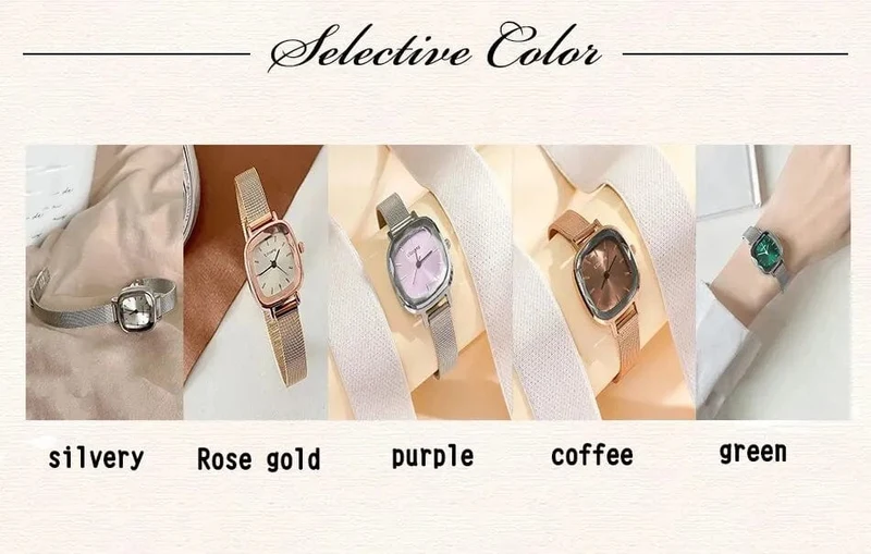 Modische Damen-Armbanduhr mit kleinem Zifferblatt und Quarzwerk