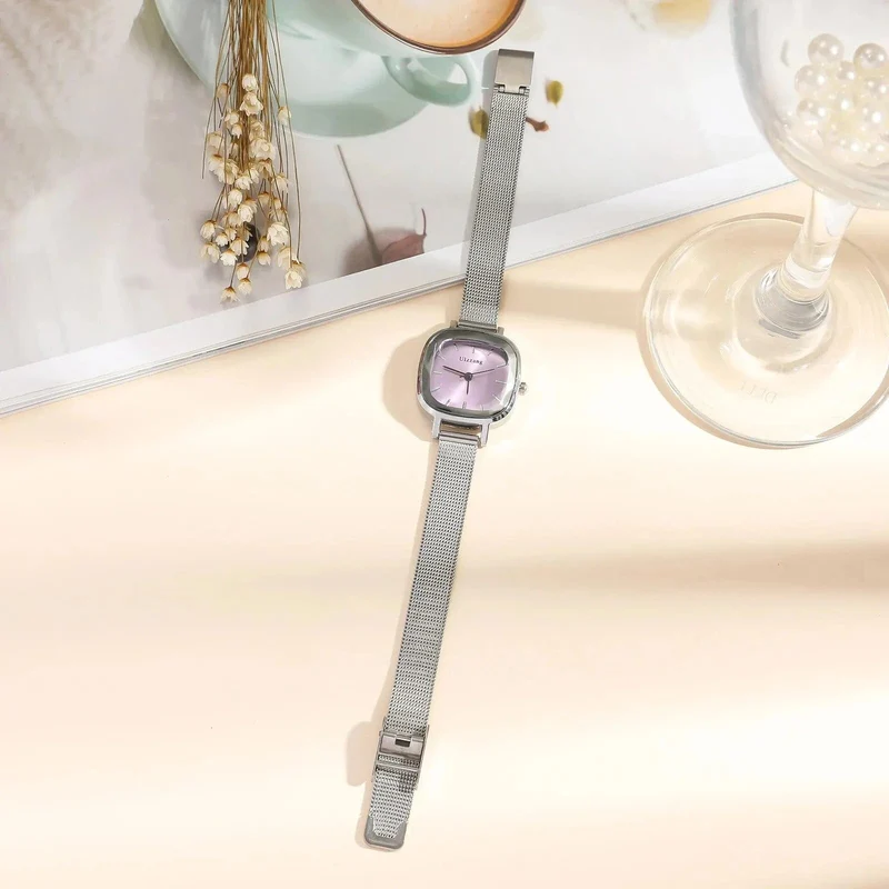 Modische Damen-Armbanduhr mit kleinem Zifferblatt und Quarzwerk