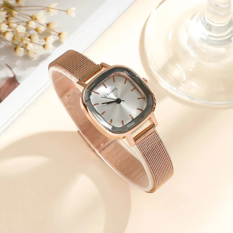 Modische Damen-Armbanduhr mit kleinem Zifferblatt und Quarzwerk