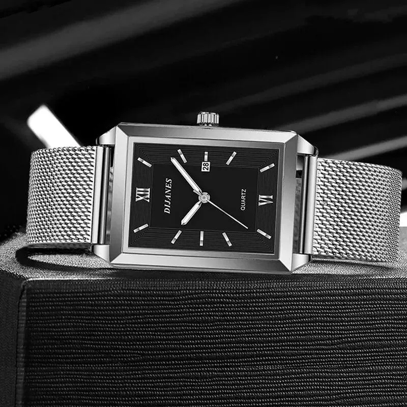 Herrenmode Sportuhren Einfache Männer Luxus Gold Business Ultradünne Edelstahl Mesh Gürtel Quarzuhr