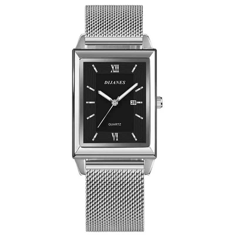 Herrenmode Sportuhren Einfache Männer Luxus Gold Business Ultradünne Edelstahl Mesh Gürtel Quarzuhr
