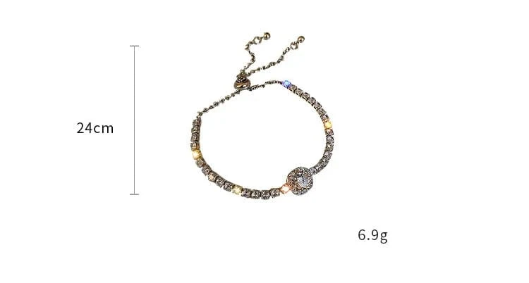 Voller Strasssteine, verstellbares 18 Karat vergoldetes Edelstahlarmband für Frauen 2022, neuer trendiger quadratischer Zirkon-Armbandschmuck