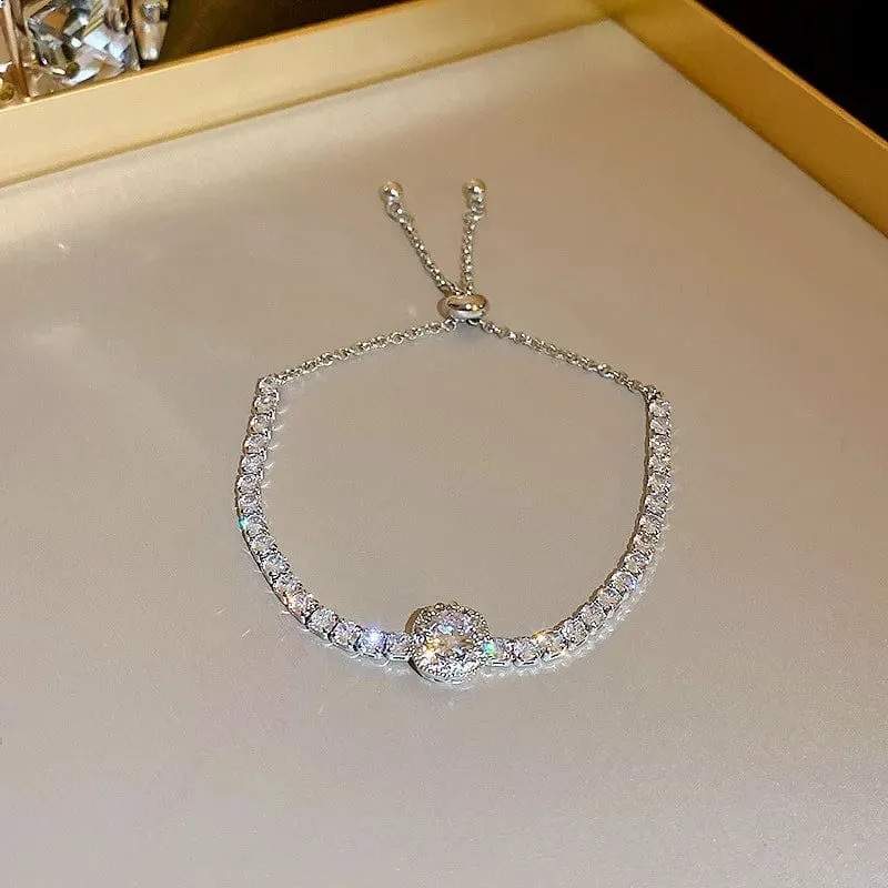 Voller Strasssteine, verstellbares 18 Karat vergoldetes Edelstahlarmband für Frauen 2022, neuer trendiger quadratischer Zirkon-Armbandschmuck