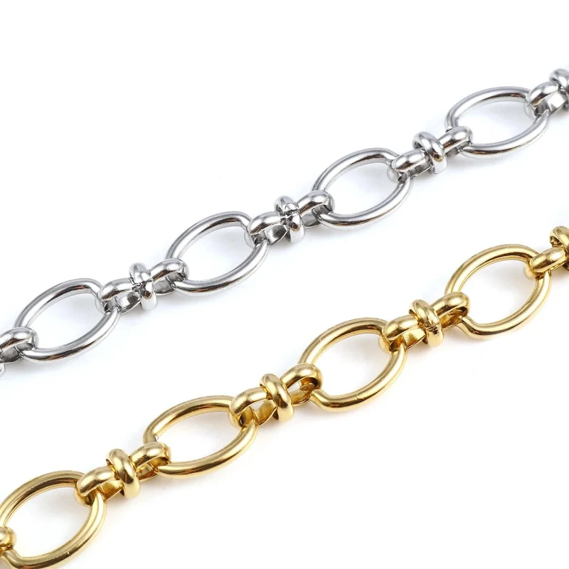 Punk Edelstahl Oval Armbänder Trendy Ketten Armband Für Männer Frauen Schmuck Geschenke Handgemachte Exquisite Schmuck 19.5 cm lang
