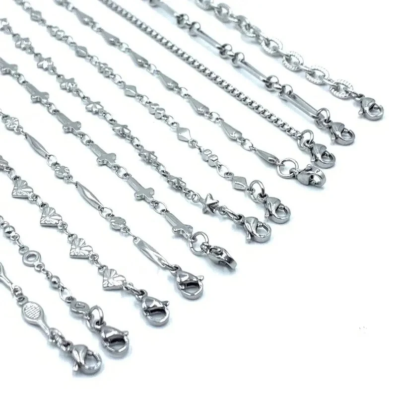 USENSET 11 Stile Charm Armband Halskette Frauen Schmuck Edelstahl Seil Ketten Sterne Armreifen Nie Abreiben Armbänder Geschenke
