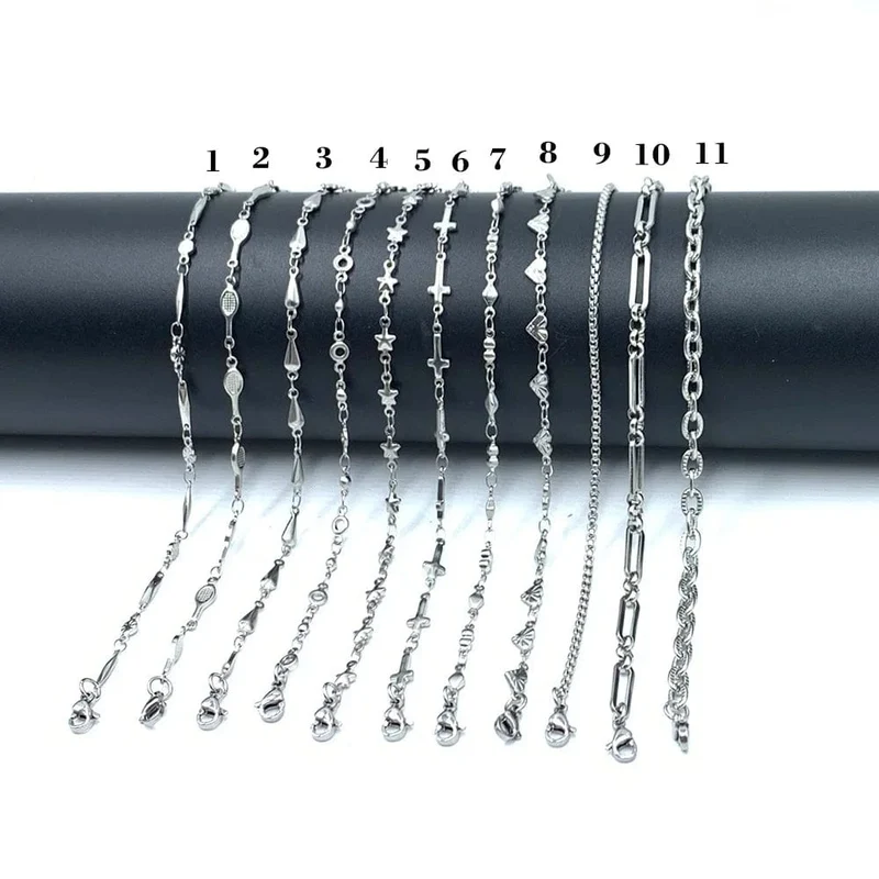 USENSET 11 Stile Charm Armband Halskette Frauen Schmuck Edelstahl Seil Ketten Sterne Armreifen Nie Abreiben Armbänder Geschenke