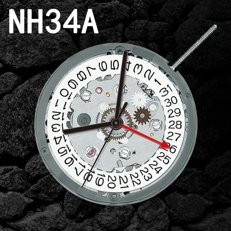 NH34 Bewegung 24 juwelen nh34a gmt 4 Zeiger 4R34 GMT Datum Uhr Automatische Metall Hohe Genauigkeit Wicklung