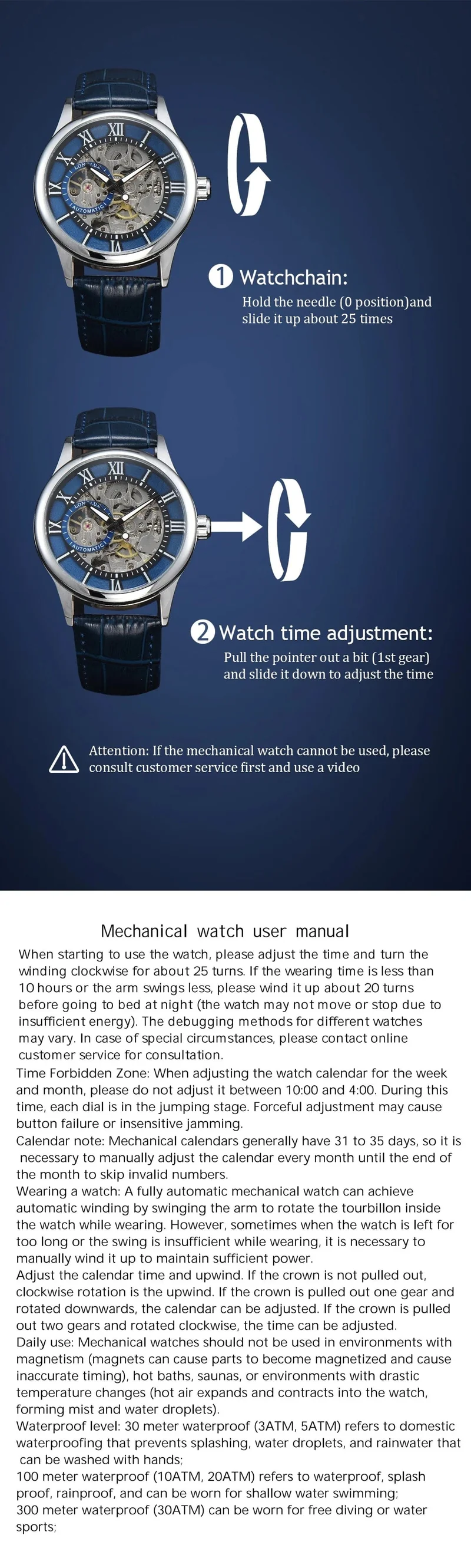 Mann uhr automatische bewegung rom skelett großhandel automatische uhr leder wasserdicht LONGLUX mechanische armbanduhren