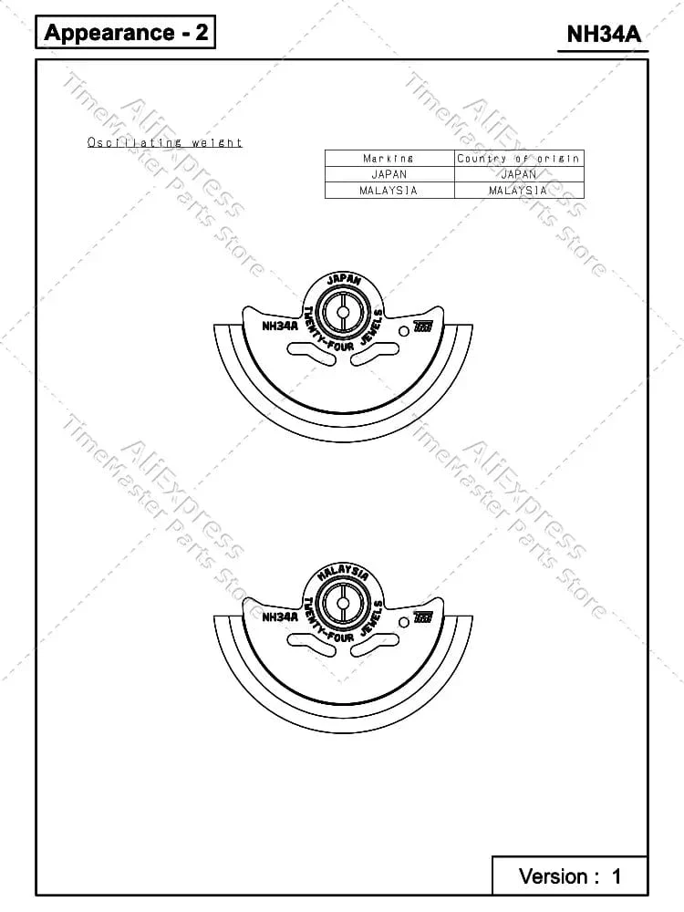Japan nh34 Bewegung Neue Original 24 juwelen nh34a gmt 4 Zeiger 4R34 GMT Datum Uhr Automatische Metall Hohe Genauigkeit Wicklung