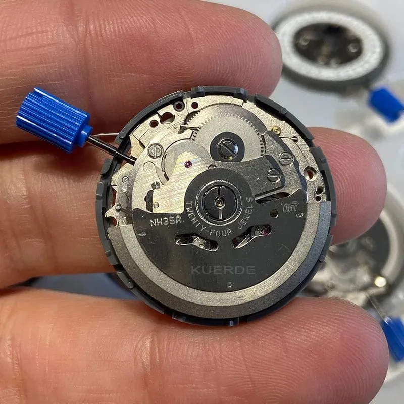 Original Japan NH35 NH35A 24 Schmuck Hohe Genauigkeit Mechanische Automatische Bewegung Weiß Tag Datum 3 uhr Krone