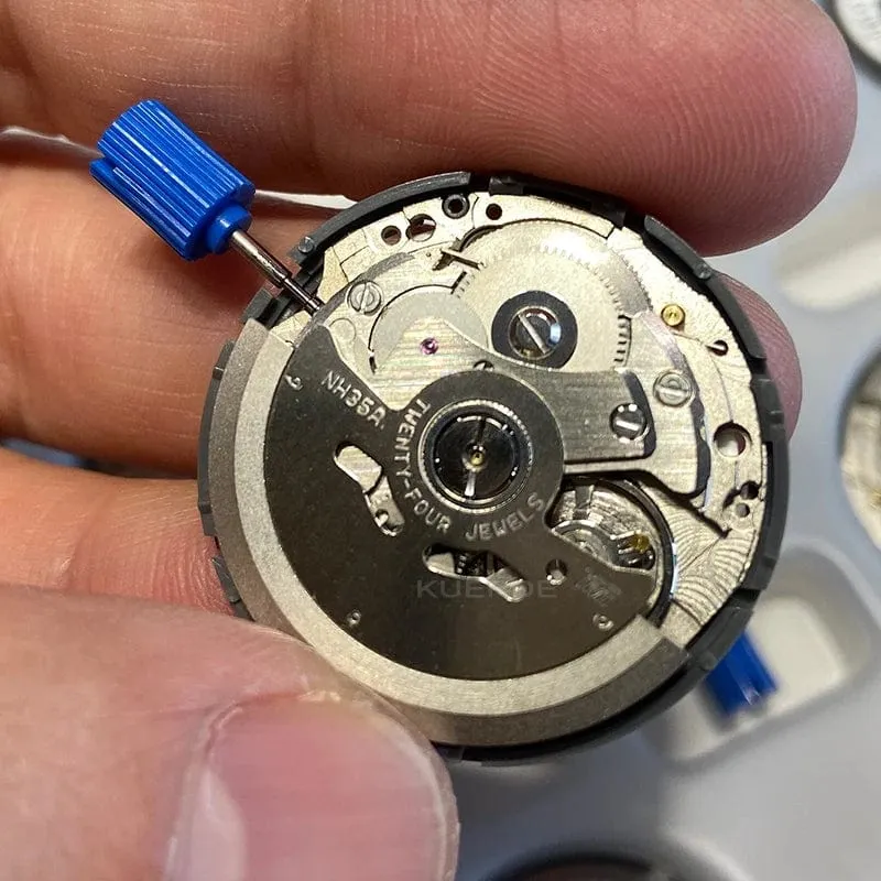Original Japan NH35 NH35A 24 Schmuck Hohe Genauigkeit Mechanische Automatische Bewegung Weiß Tag Datum 3 uhr Krone