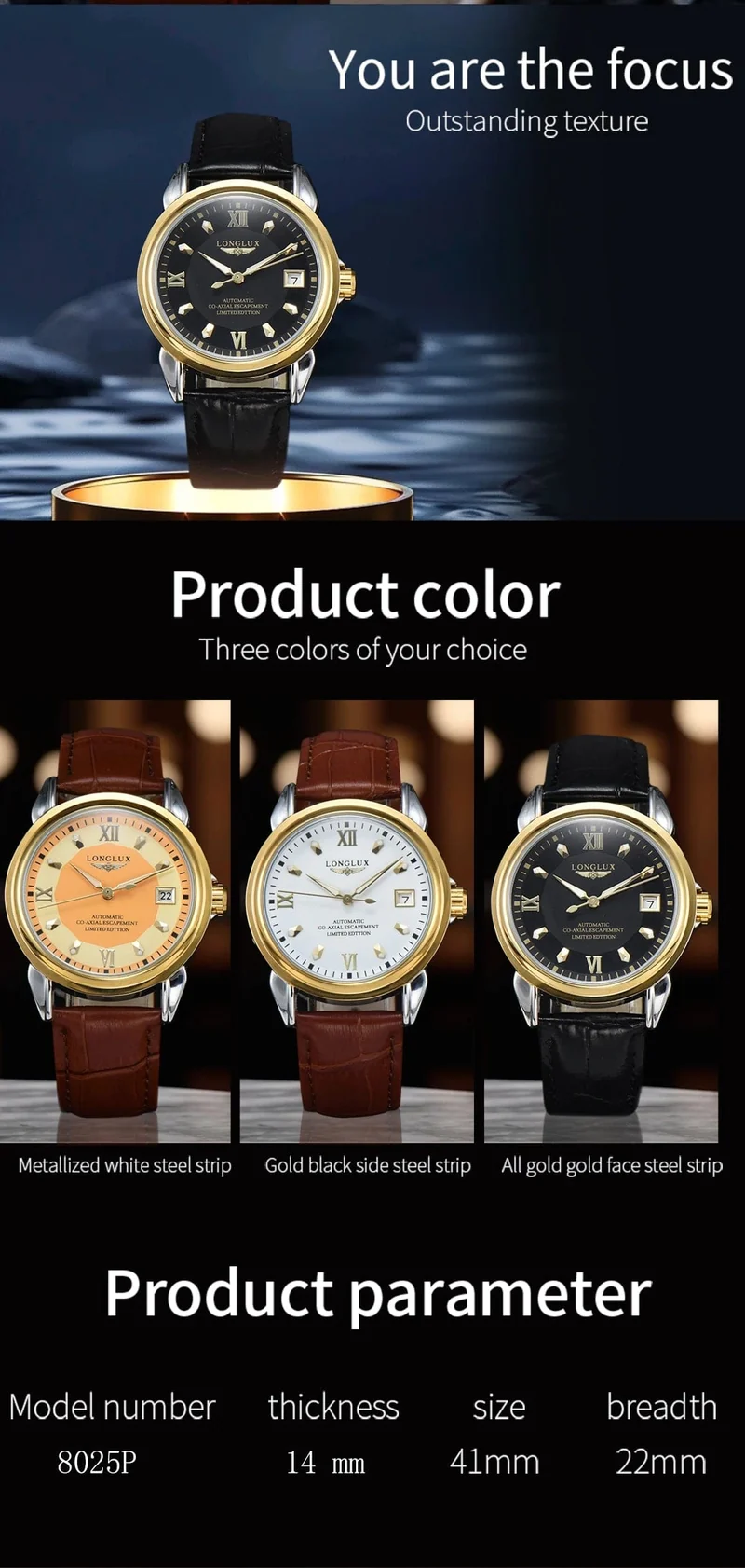 Herrenuhr mit Automatikwerk ist eine ideale Wahl für Business, Freizeit, Dating und jeden Anlass mit einem Kalender als Geschenk