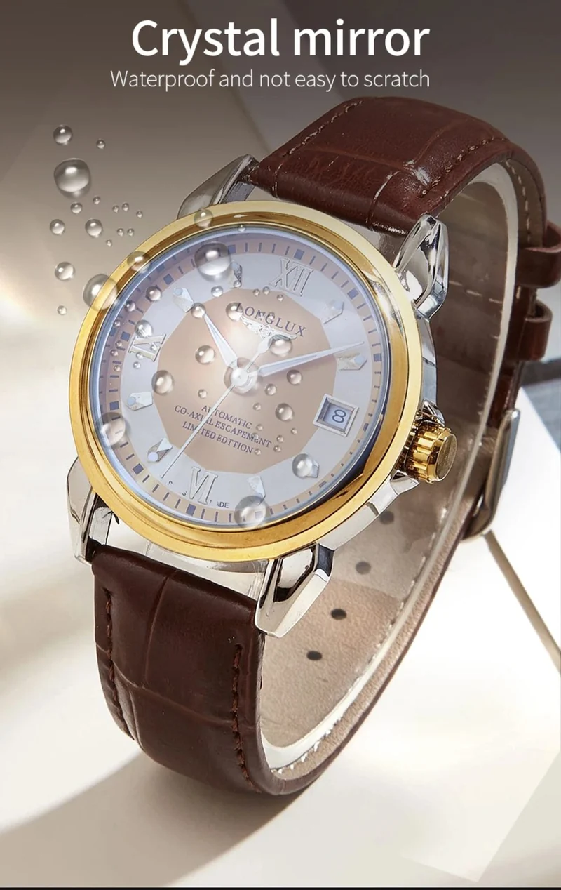 Herrenuhr mit Automatikwerk ist eine ideale Wahl für Business, Freizeit, Dating und jeden Anlass mit einem Kalender als Geschenk
