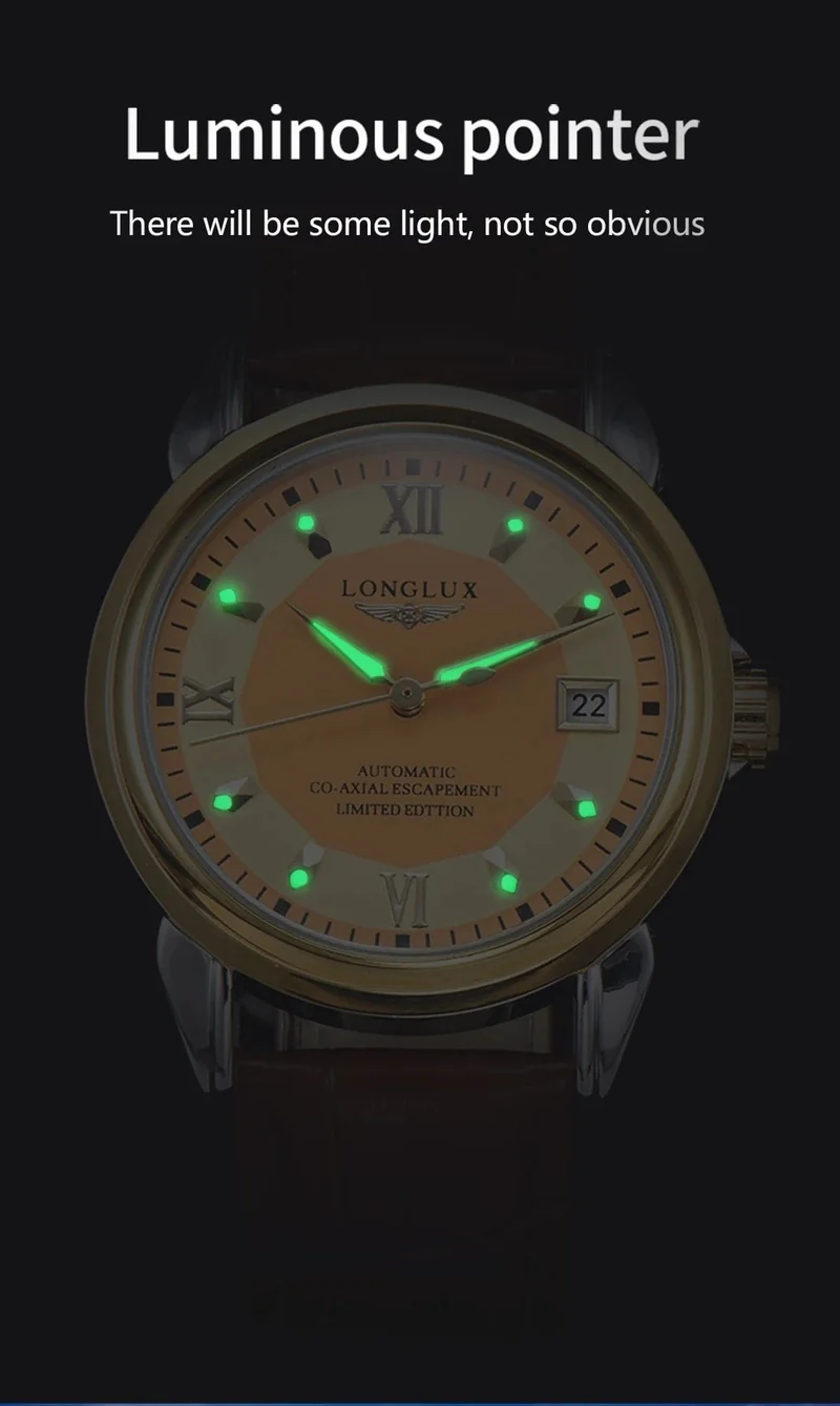 Herrenuhr mit Automatikwerk ist eine ideale Wahl für Business, Freizeit, Dating und jeden Anlass mit einem Kalender als Geschenk