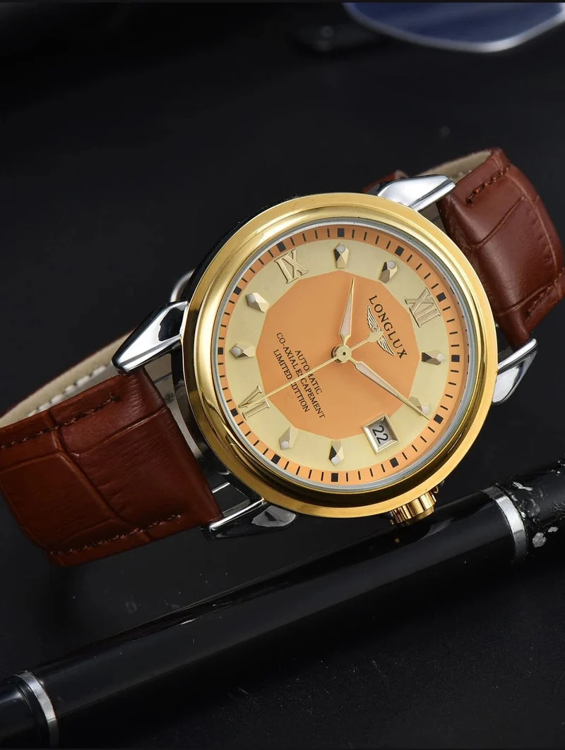 Herrenuhr mit Automatikwerk ist eine ideale Wahl für Business, Freizeit, Dating und jeden Anlass mit einem Kalender als Geschenk