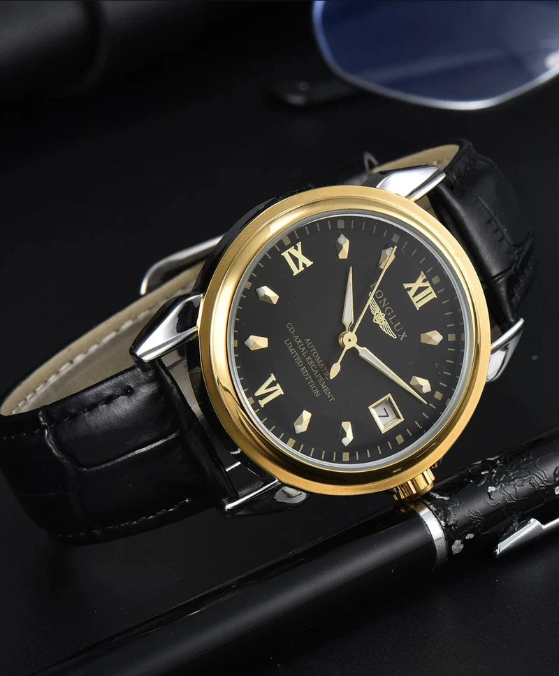 Herrenuhr mit Automatikwerk ist eine ideale Wahl für Business, Freizeit, Dating und jeden Anlass mit einem Kalender als Geschenk