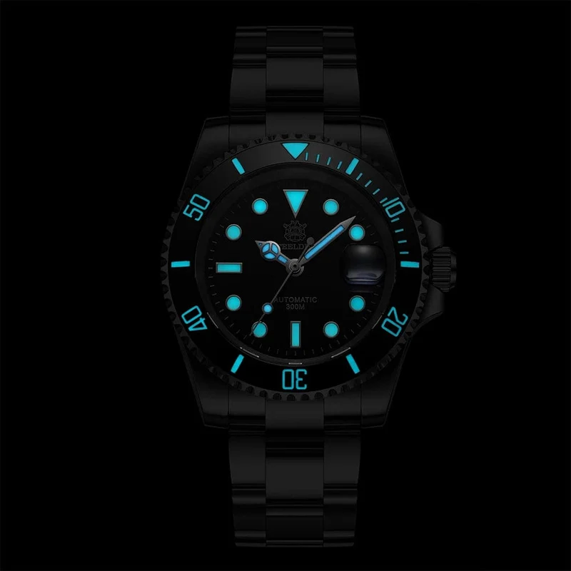 SD1953 Neues Armband mit gefräster Schließe 41MM NH35 Uhrwerk 300M wasserdichte automatische Taucheruhr für Herren Reloj Keramiklünette
