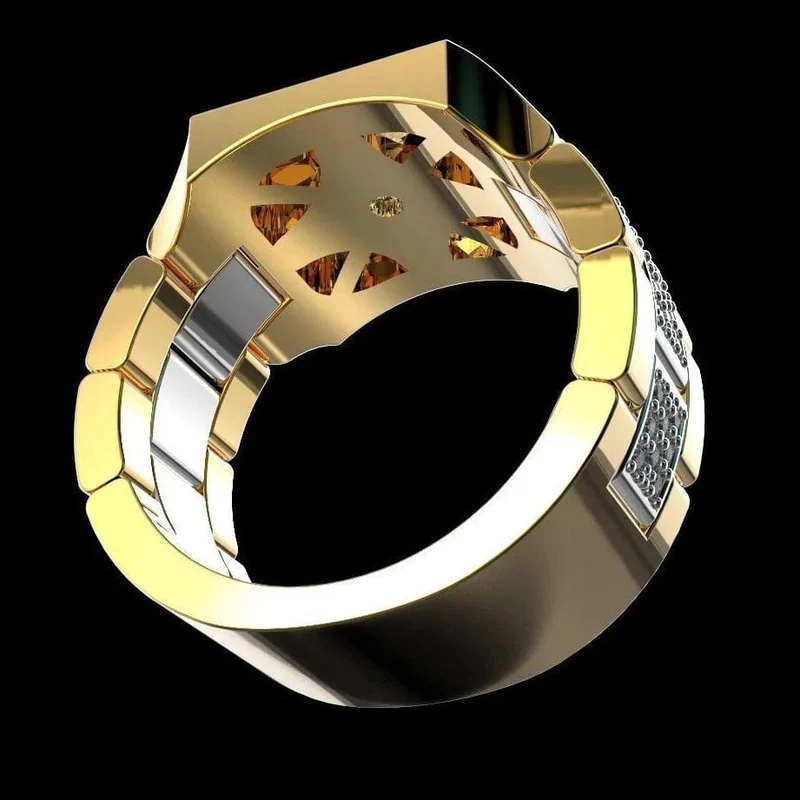 14 K Gold Weißer Diamantring für Männer Mode Bijoux Femme Schmuck Natürliche Edelsteine ​​Bague Homme 2 Karat Diamantring Männer