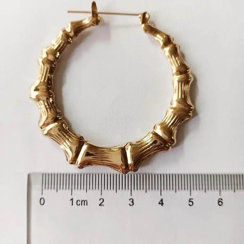 VIVILADY Heißer Größere Bambus Hoop Ohrringe Frauen Basketball Wives Sommer Frühling Herbst Mode Schmuck Mädchen Bijoux Zubehör Geschenke